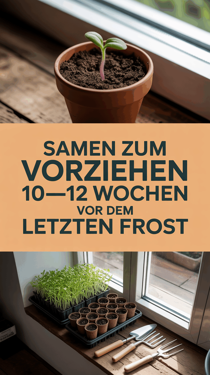 Samen zum Vorziehen 10–12 Wochen vor dem letzten Frost