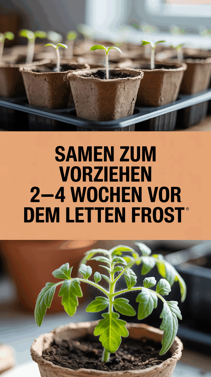Samen zum Vorziehen 2–4 Wochen vor dem letzten Frost