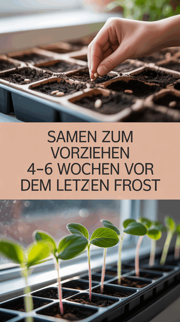 Samen zum Vorziehen 4–6 Wochen vor dem letzten Frost