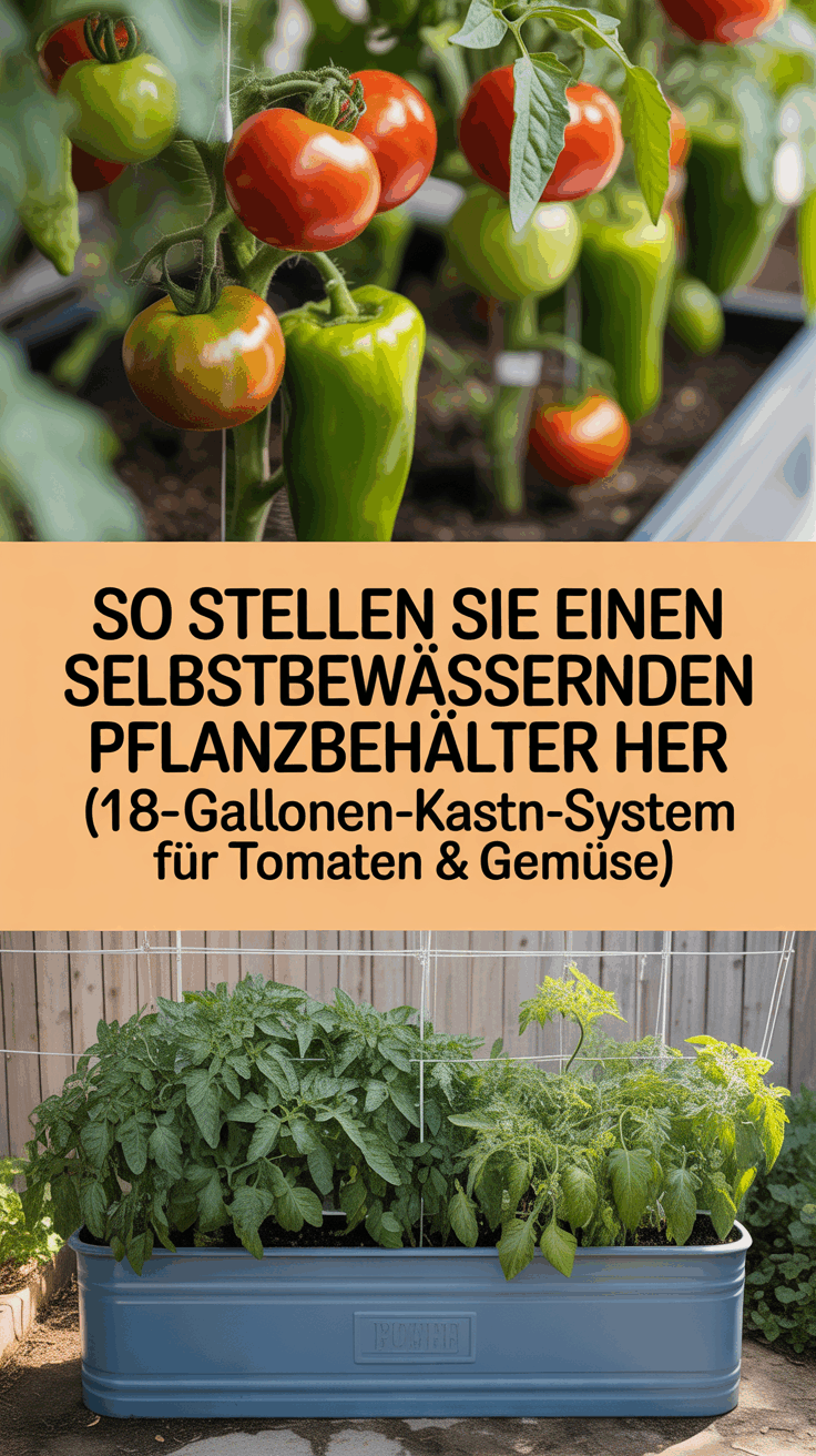 So stellen Sie einen selbstbewässernden Pflanzbehälter her (18-Gallonen-Kasten-System für Tomaten & Gemüse)