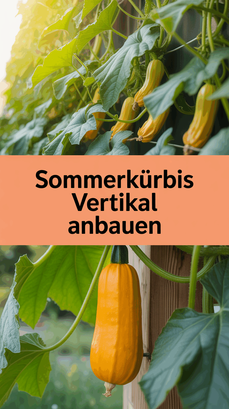 Sommerkürbis vertikal anbauen