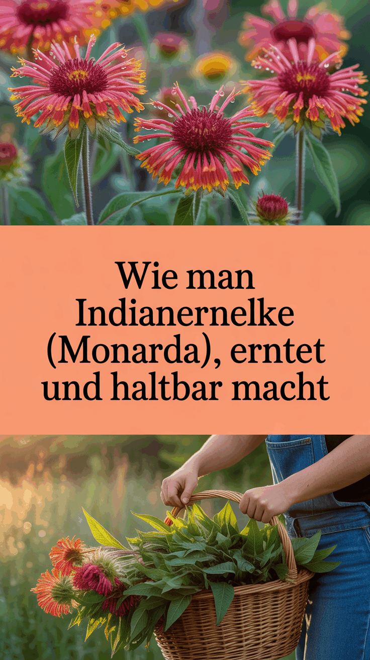 Wie man Indianernelke (Monarda) anbaut, erntet und haltbar macht