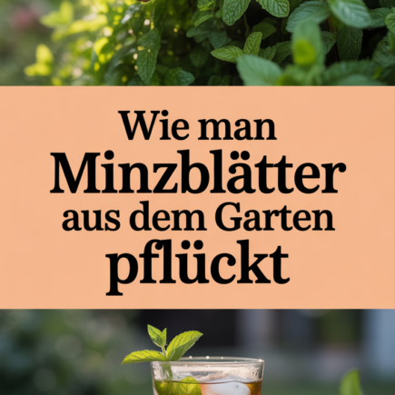 Wie man Minzblätter aus dem Garten pflückt