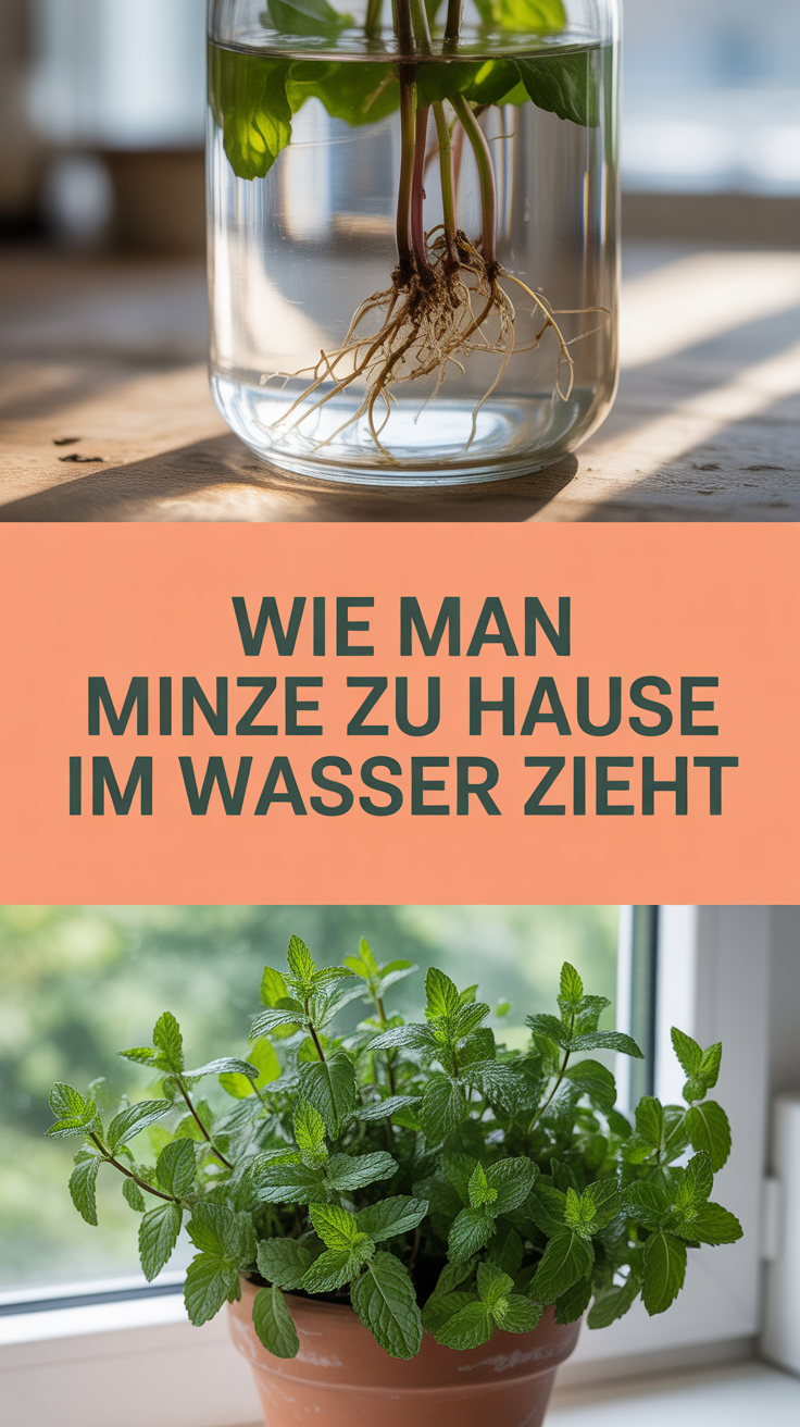 Wie man Minze zu Hause im Wasser zieht