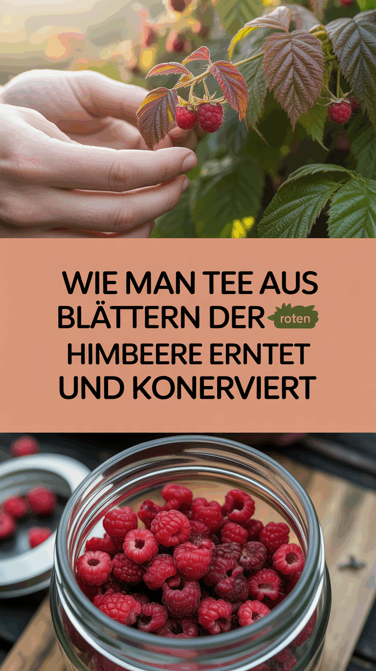 Wie man Tee aus Blättern der roten Himbeere erntet und konserviert