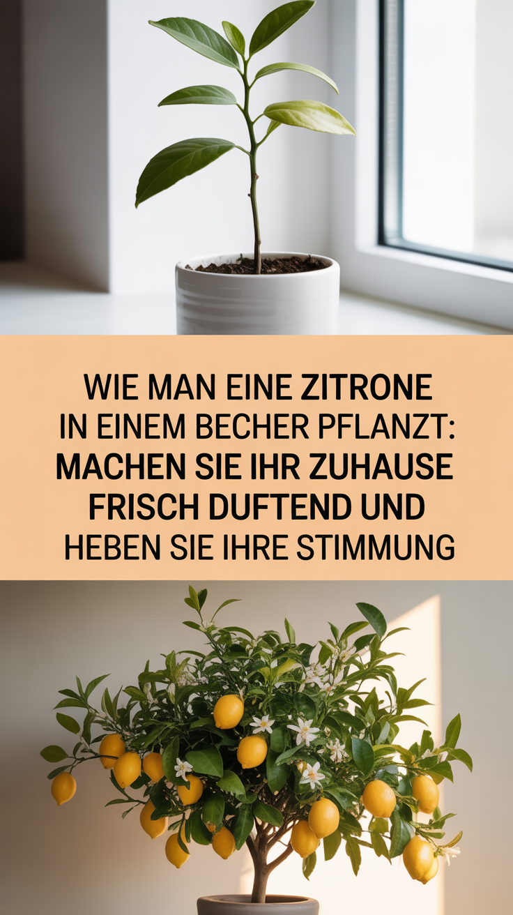 Wie man eine Zitrone in einem Becher pflanzt: Machen Sie Ihr Zuhause frisch duftend und heben Sie Ihre Stimmung