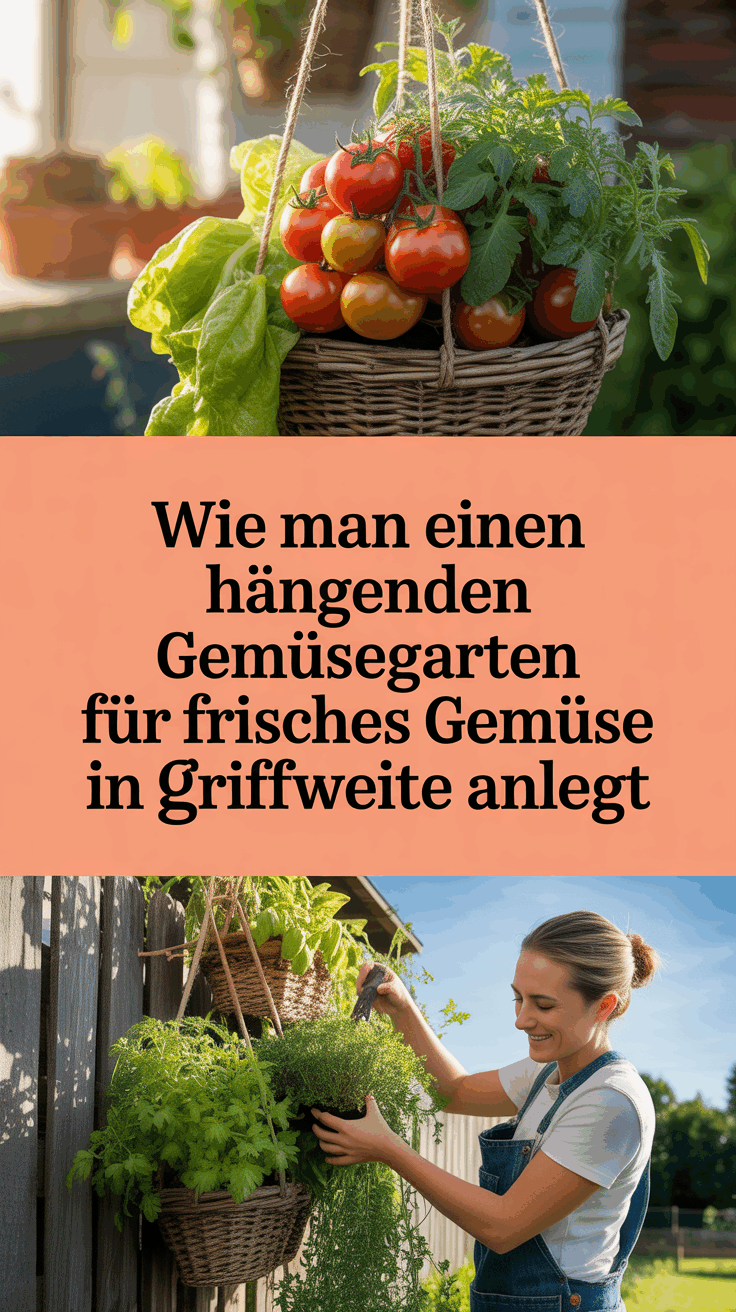 Wie man einen hängenden Gemüsegarten für frisches Gemüse in Griffweite anlegt