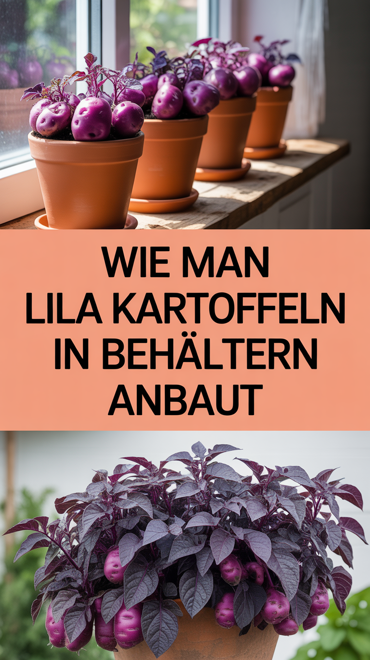 Wie man lila Kartoffeln in Behältern anbaut