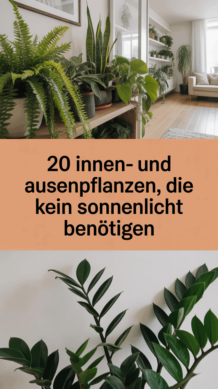 20 Innen- und Außenpflanzen, die kein Sonnenlicht benötigen