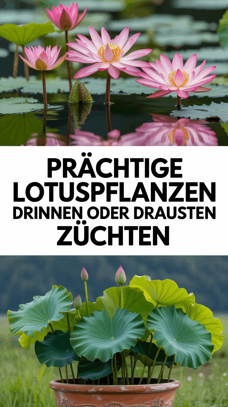 Prächtige Lotuspflanzen drinnen oder draußen züchten