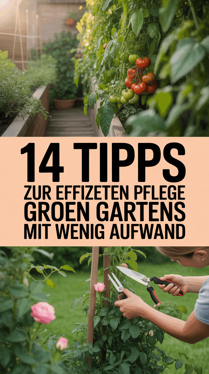 14 Tipps zur effizienten Pflege eines großen Gartens mit wenig Aufwand