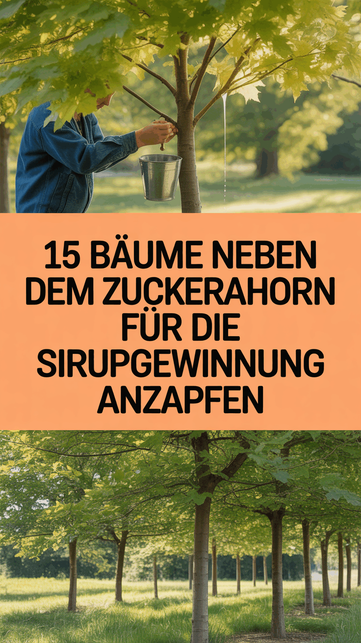 15 Bäume neben dem Zuckerahorn für die Sirupgewinnung anzapfen
