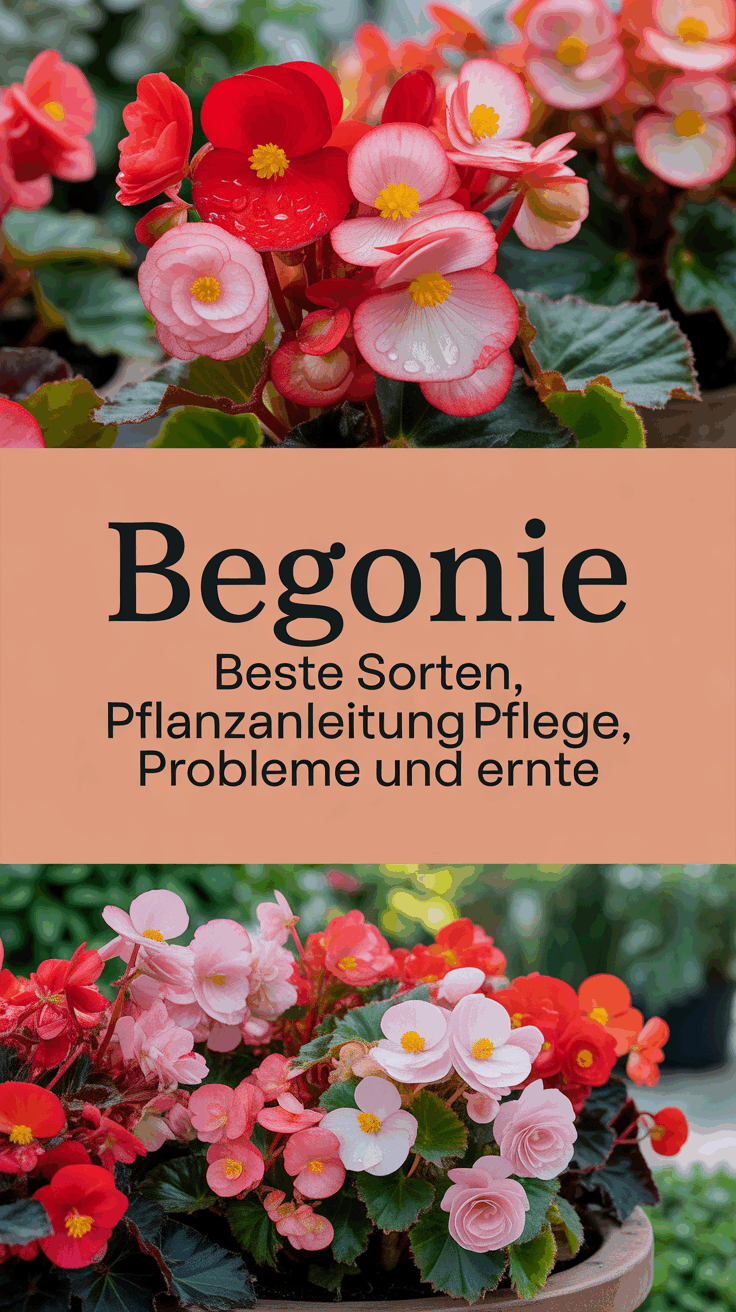 Begonie: Beste Sorten, Pflanzanleitung, Pflege, Probleme und Ernte