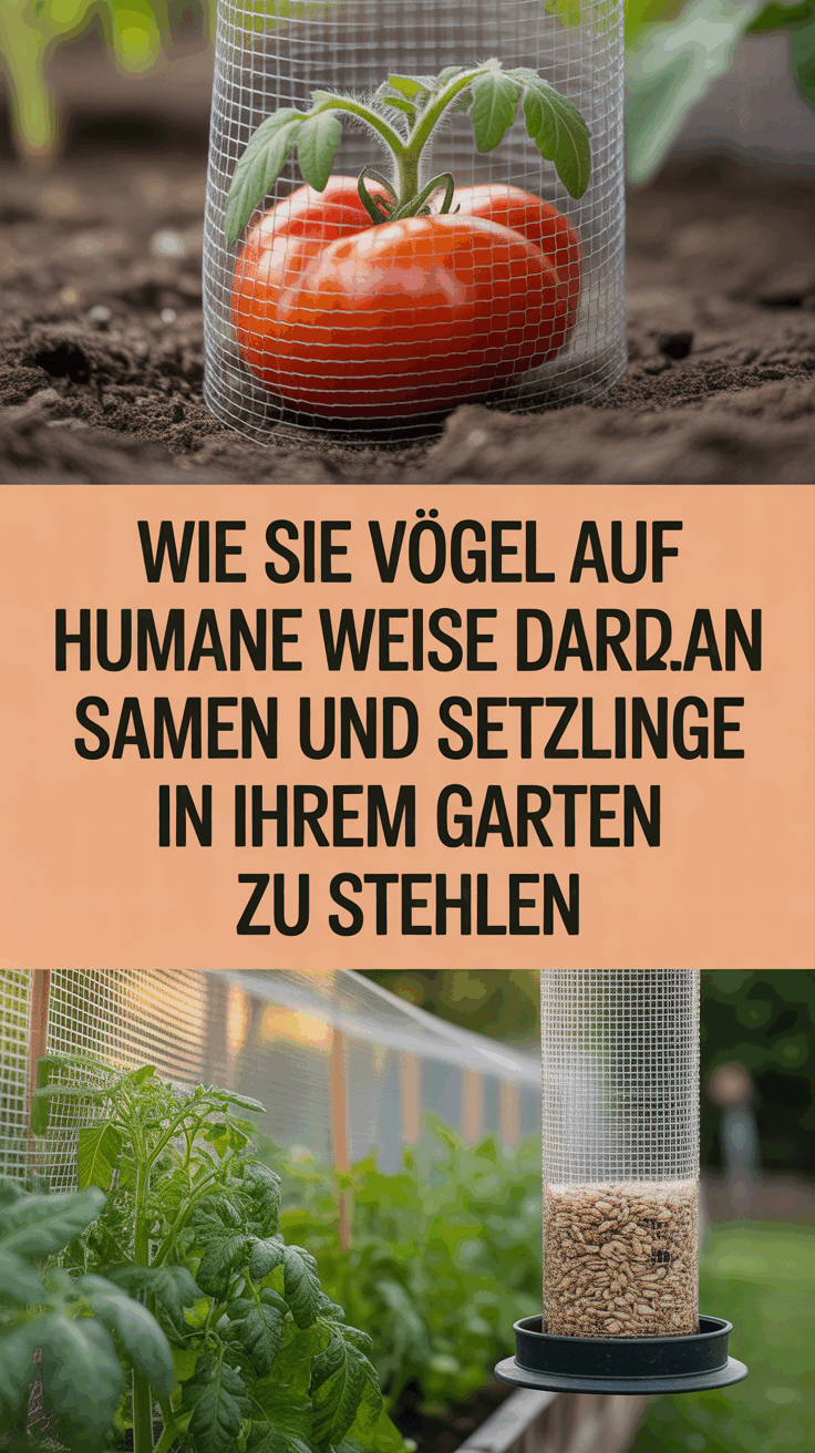 Wie Sie Vögel auf humane Weise daran hindern, Samen und Setzlinge in Ihrem Garten zu stehlen