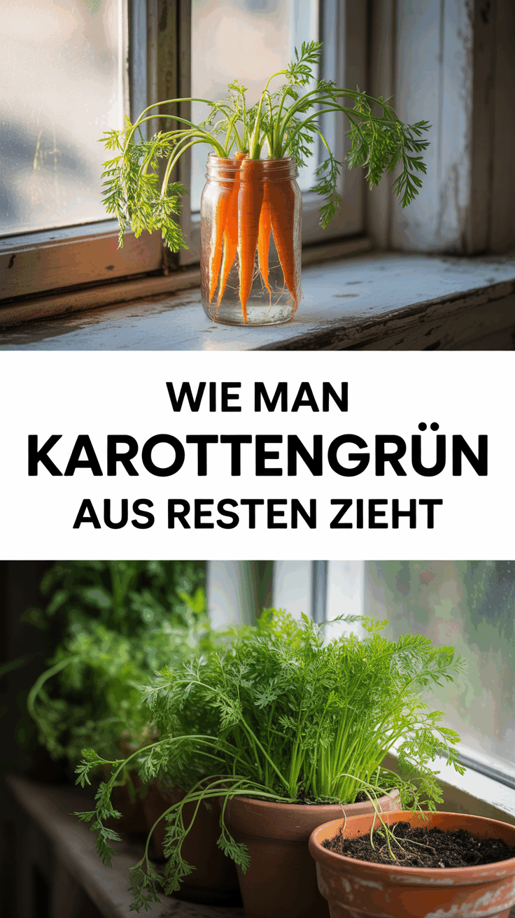Wie man Karottengrün aus Resten zieht