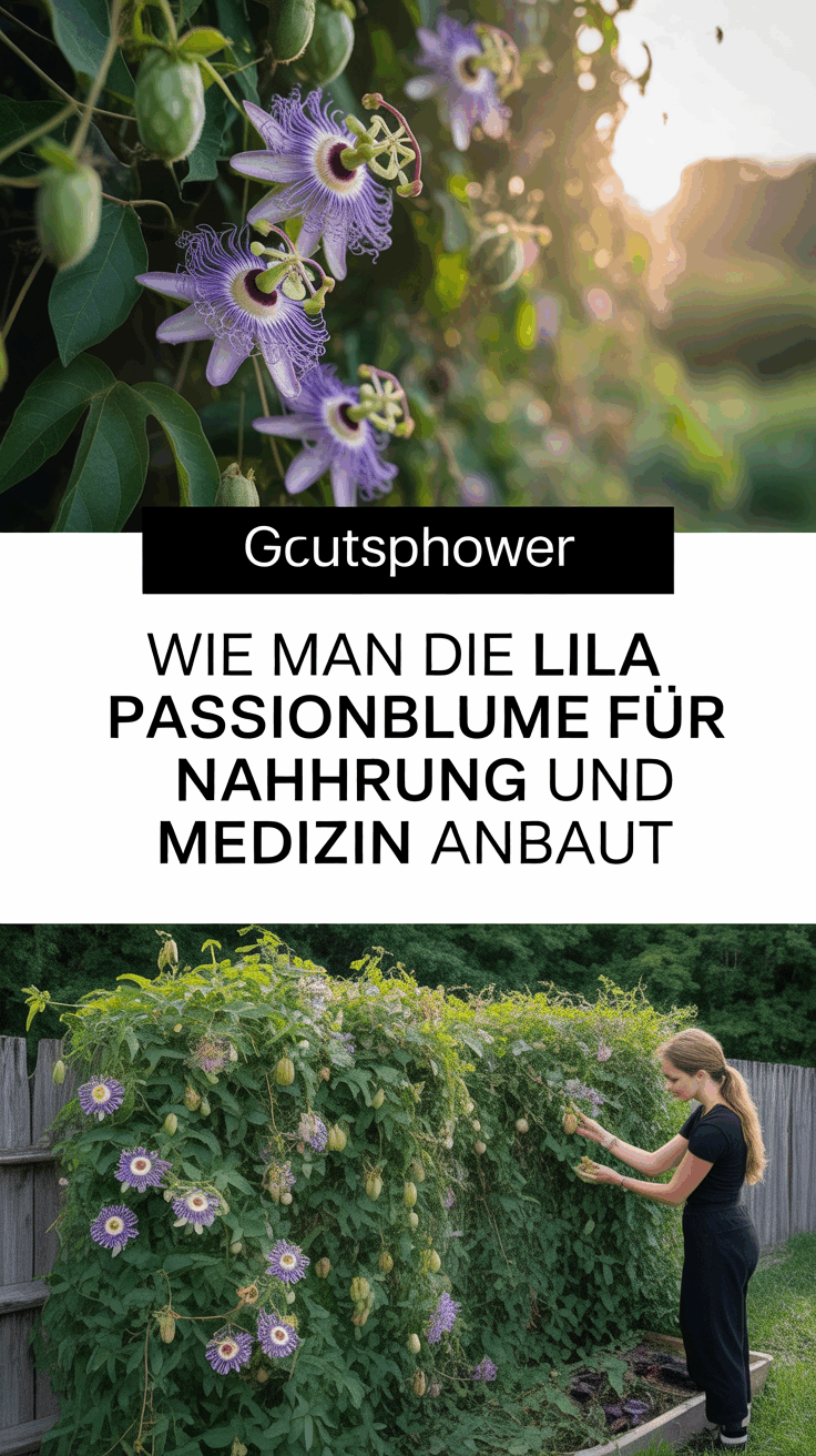 Wie man die lila Passionsblume für Nahrung und Medizin anbaut