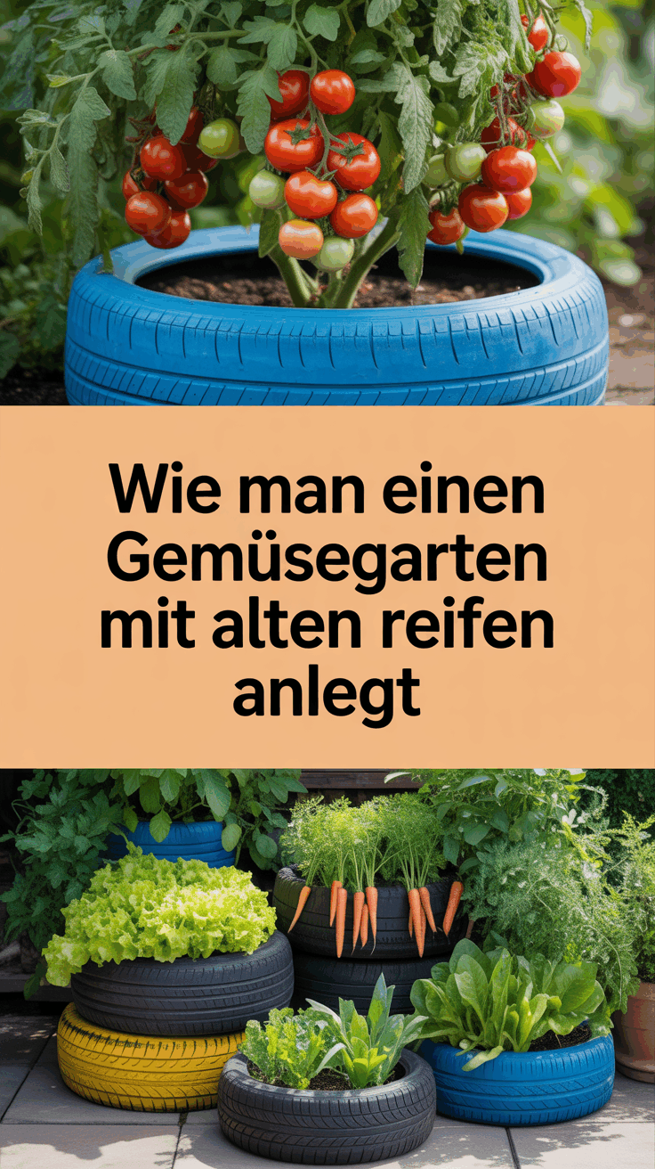 Wie man einen Gemüsegarten mit alten Reifen anlegt